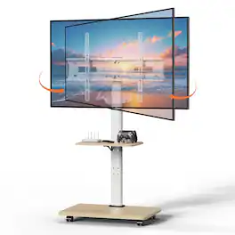 Dazzling Pops - Rolling TV Stand Mobile TV Cart for 32- Flat Screen TVs, Floor TV Stand with Swivel and Height - with wheels