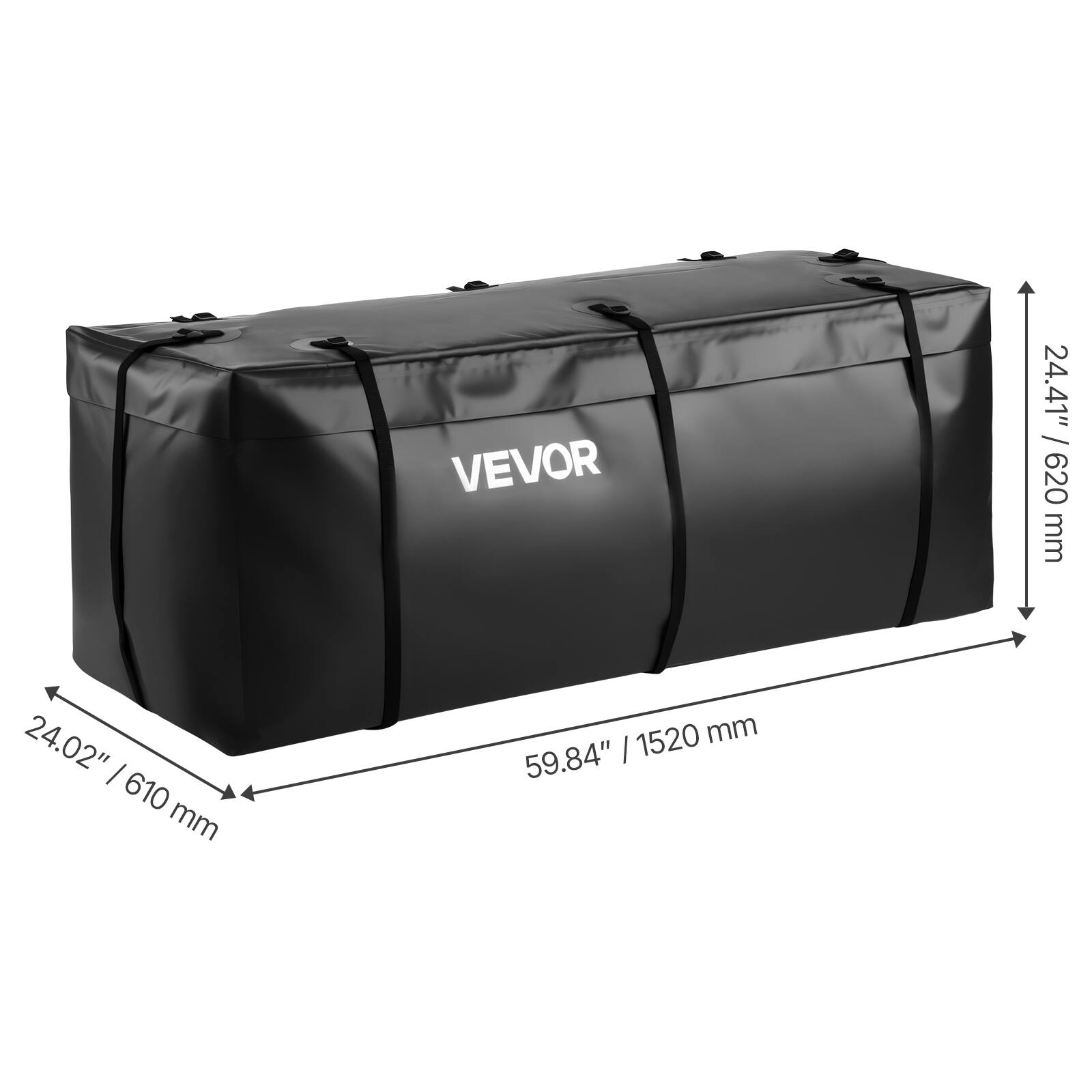 VEVOR

24.41" / 620 mm  
24.02" / 610 mm  
59.84" / 1520 mm