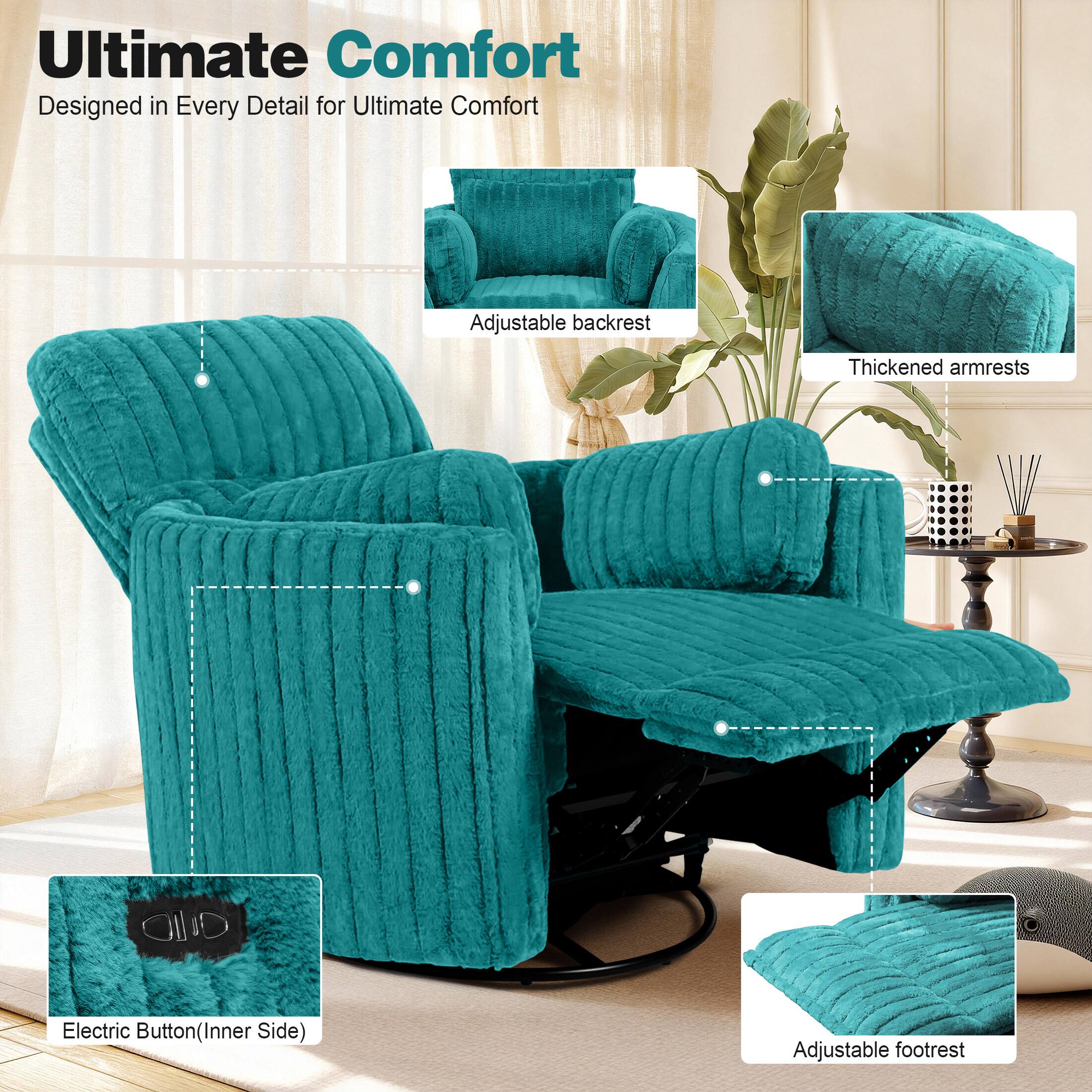 Ultimate Comfort  
Designed in Every Detail for Ultimate Comfort  

- Adjustable backrest  
- Thickened armrests  
- Electric Button (Inner Side)  
- Adjustable footrest