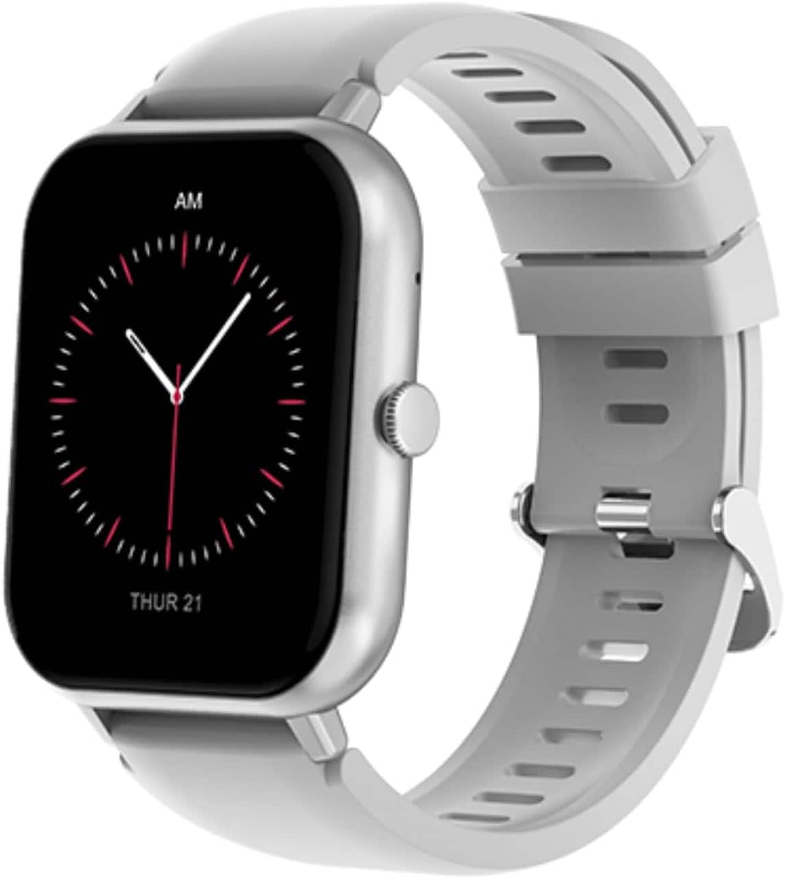 Front. HONGGE - Bluetooth Call Smartwatch 1.83 Inch Display 100 Plus Sport Modes IP67 Water Resistant 5 to 7 Day Battery - Silver.
