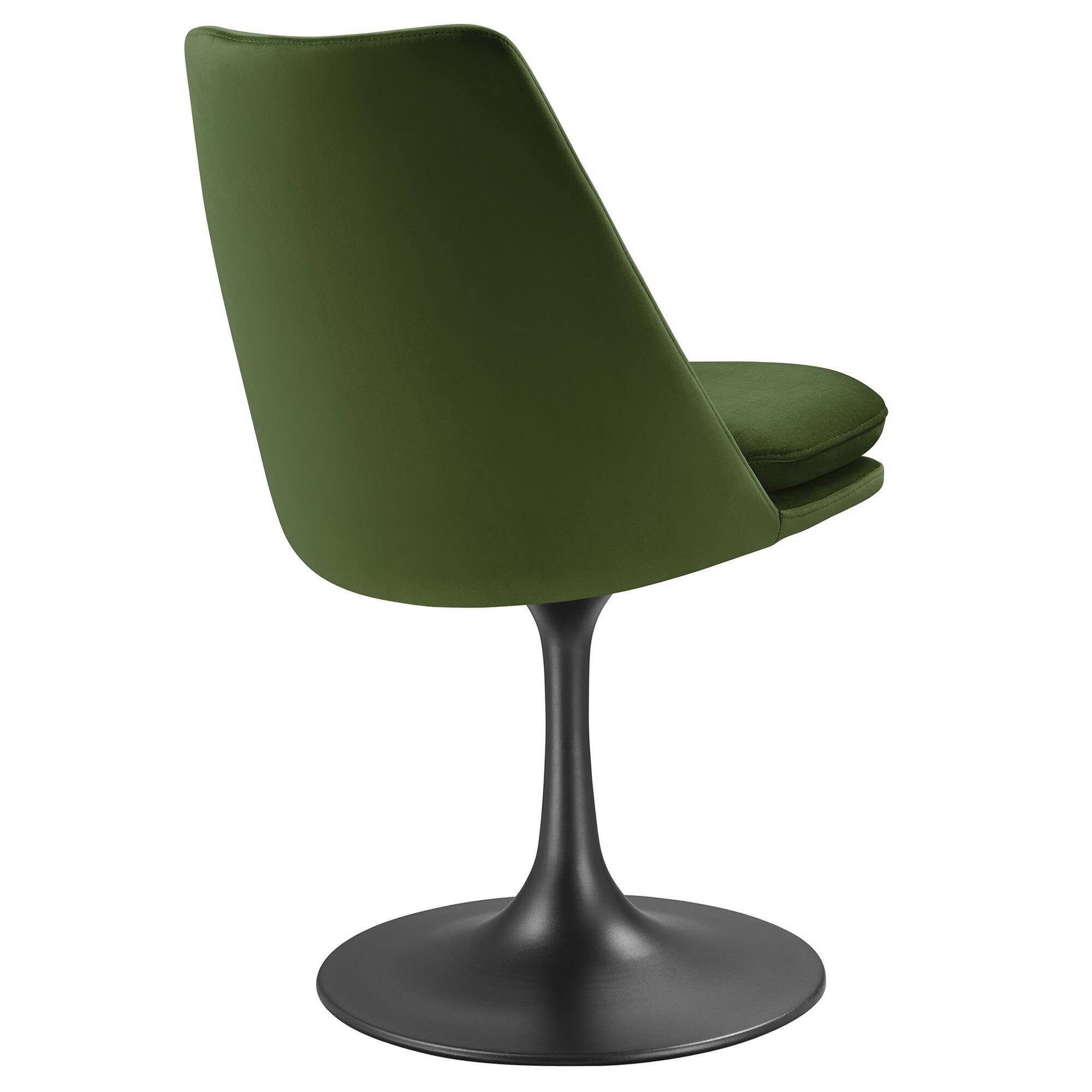 Alt View 4. Modway - Lippa Swivel Dining Chair by Modway - Black Moss Green.