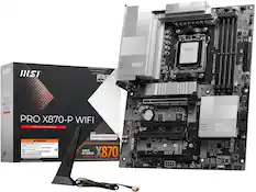 The text on the image reads: "IISI PRO X870-F WIFI PRO X870-WiFi PRO X870-WiFi PRO X870-F PRO LED 5 PRO X870-WiFi PRO X870-WiFi AMD MOTHERBOARD AMD PRO SERIES 5 HEES A WARNING INAETIN HALARD Teprated - N - - DATH - npa - . - Lamry - -- Mal Chemical fures - : hous DP - - - Sa 2T $ SIH a CHLDRN Serk insedate medical ntte_r waloua mpte - P - Ma - i - - - Sry - - SW AMD RYZEN 1000 DESKTOP READY AMD2 SOCKET RYZEN AMS X870 READT CRARE Ind WIE OND - 2 SOPPORT 85~14 8.18 IISI F36: 89 De - euae".