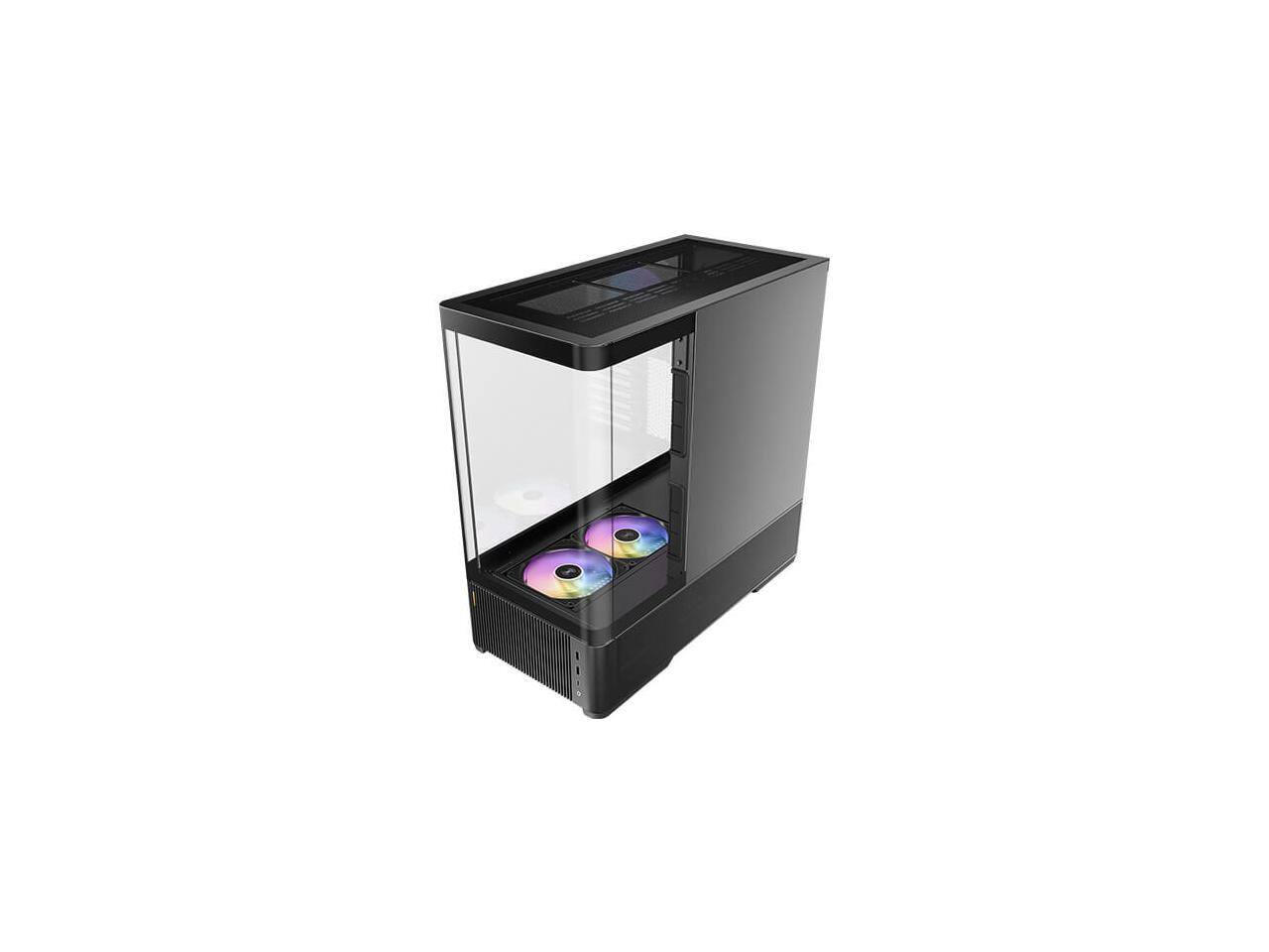 Alt View 3. Antec - Antec C6 Curve ARGB Mid-Tower, Tempered Glass, 3 Fans, 360mm Radiator, 450mm GPU, Type-C 10Gbps - Black.
