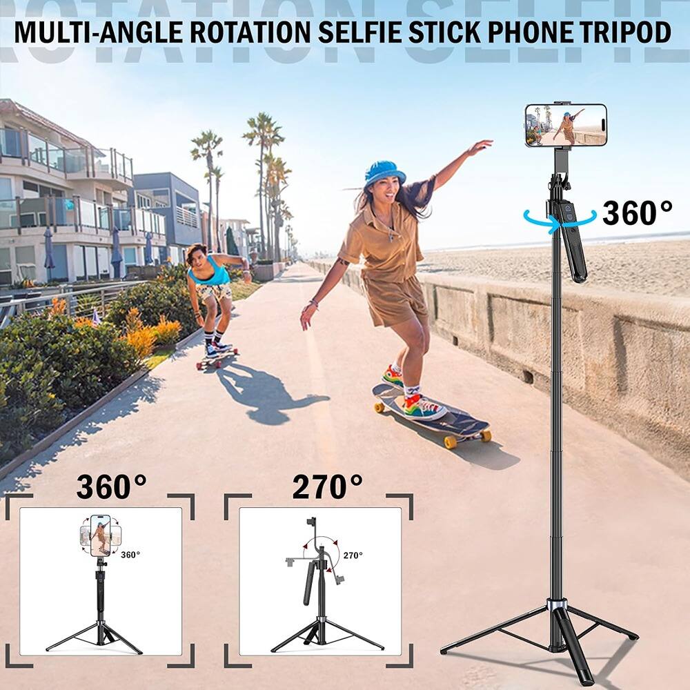 MULTI-ANGLE ROTATION SELFIE STICK PHONE TRIPOD

360°

360°

270° 270°
