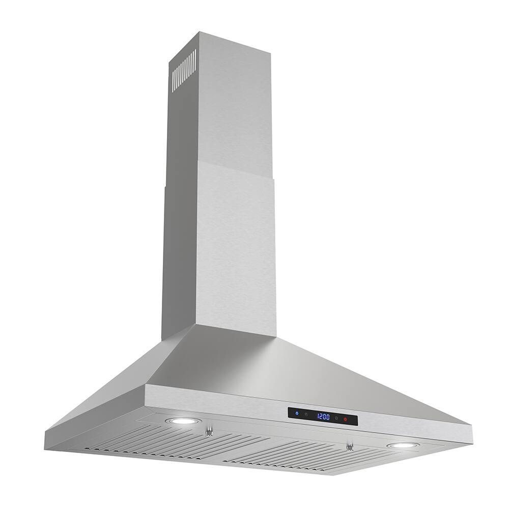 Alt View 1. Streamline - 30 in. Giulio Convertible Wall Mount 350 CFM Range Hood, Baffle Filters, Touchpad Control, LED Lights - Brushed Stainless Steel.