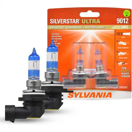 Security Service SILVERSTAR ULTRA BRIGHT DOWNROAD + WHITER LIGHT 9012 ALSO RITS COMPATIBLE HIR2. LUZ BAJA DELANTERA DE MÁXIMO ILUMINADO 12% MÁS CLARA. MOST DOWNROAD, MORE CLARITY FOR ULTRA NIGHT VISION BASE SYLVANIA.