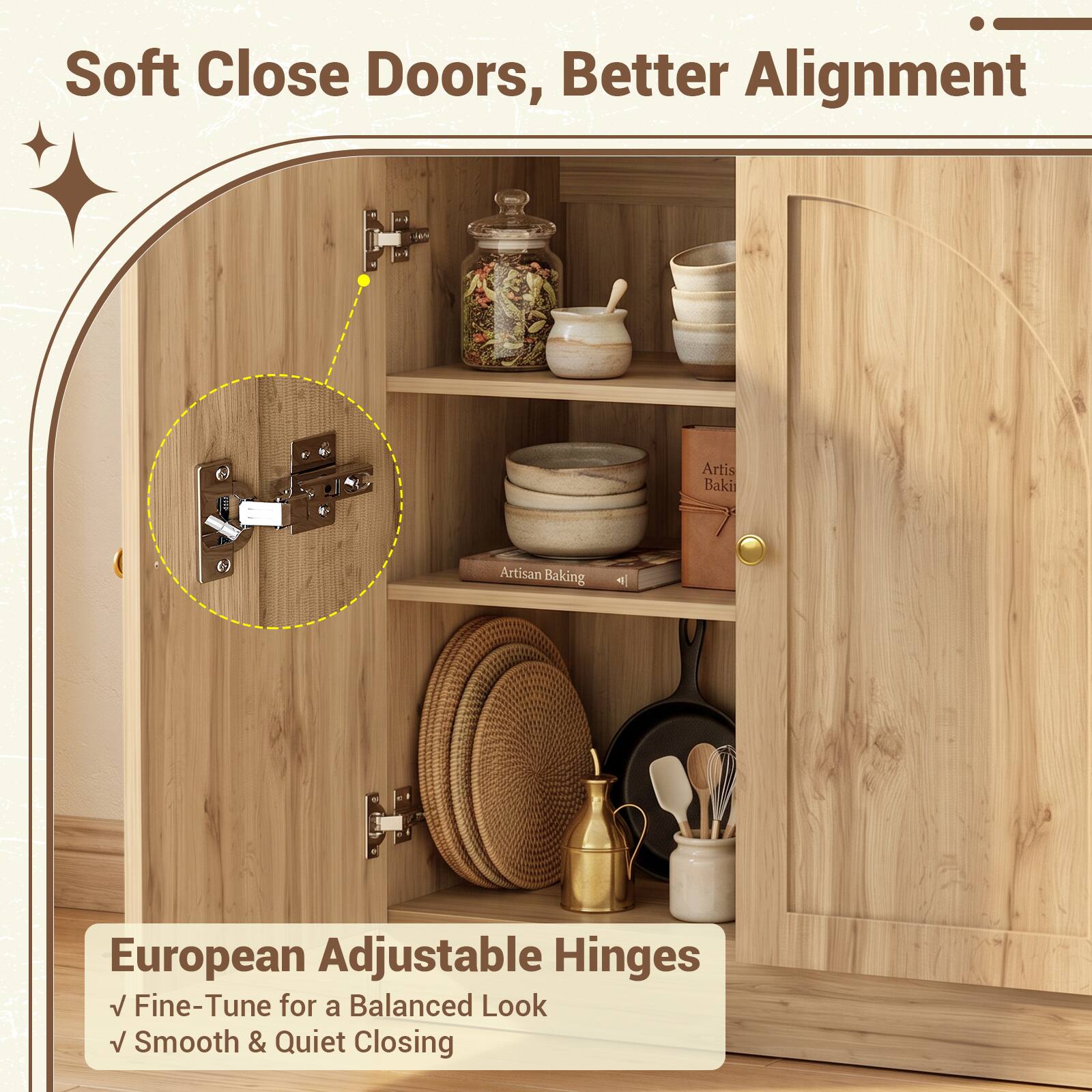 Soft Close Doors, Better Alignment

Artisan Baking

European Adjustable Hinges
- Fine-Tune for a Balanced Look
- Smooth & Quiet Closing