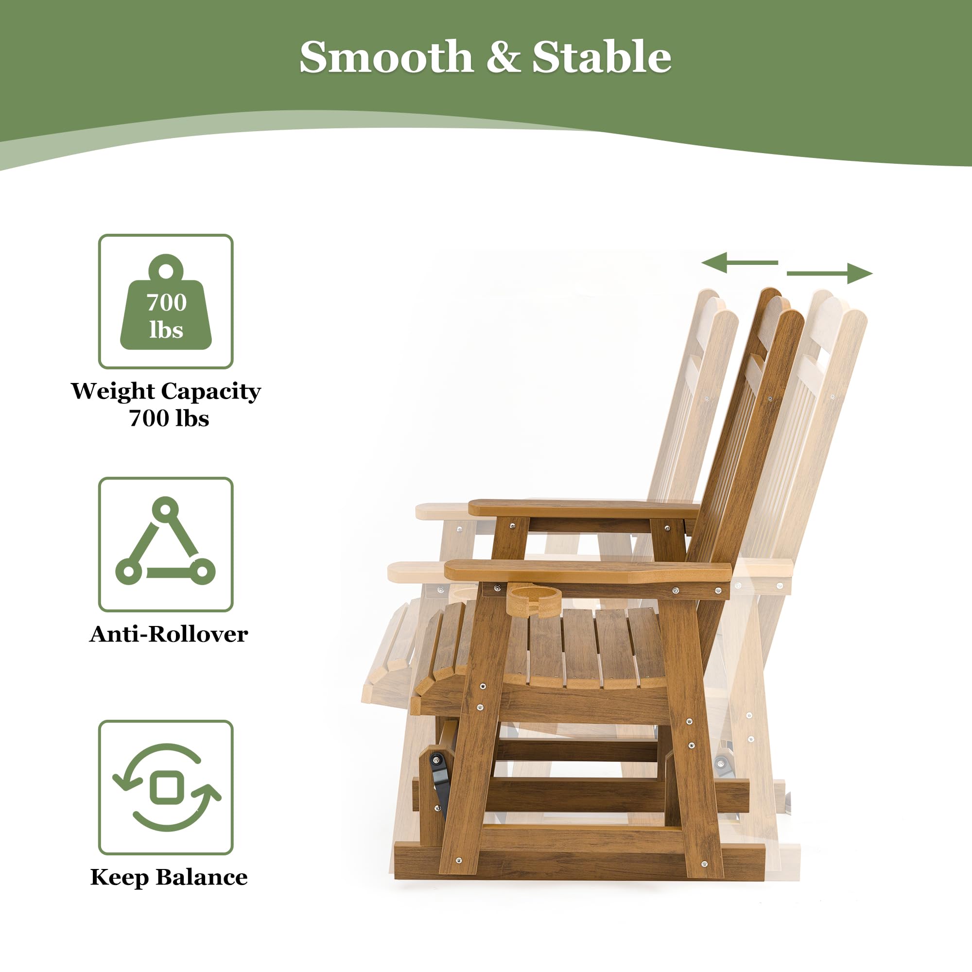 Smooth & Stable

Weight Capacity  
700 lbs

Anti-Rollover

Keep Balance