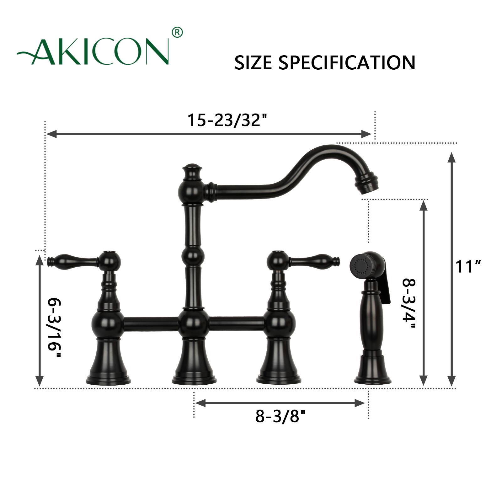 AKICON SIZE SPECIFICATION  
15-23/32"  
6-3/16"  
8-3/4"  
11"  
8-3/8"