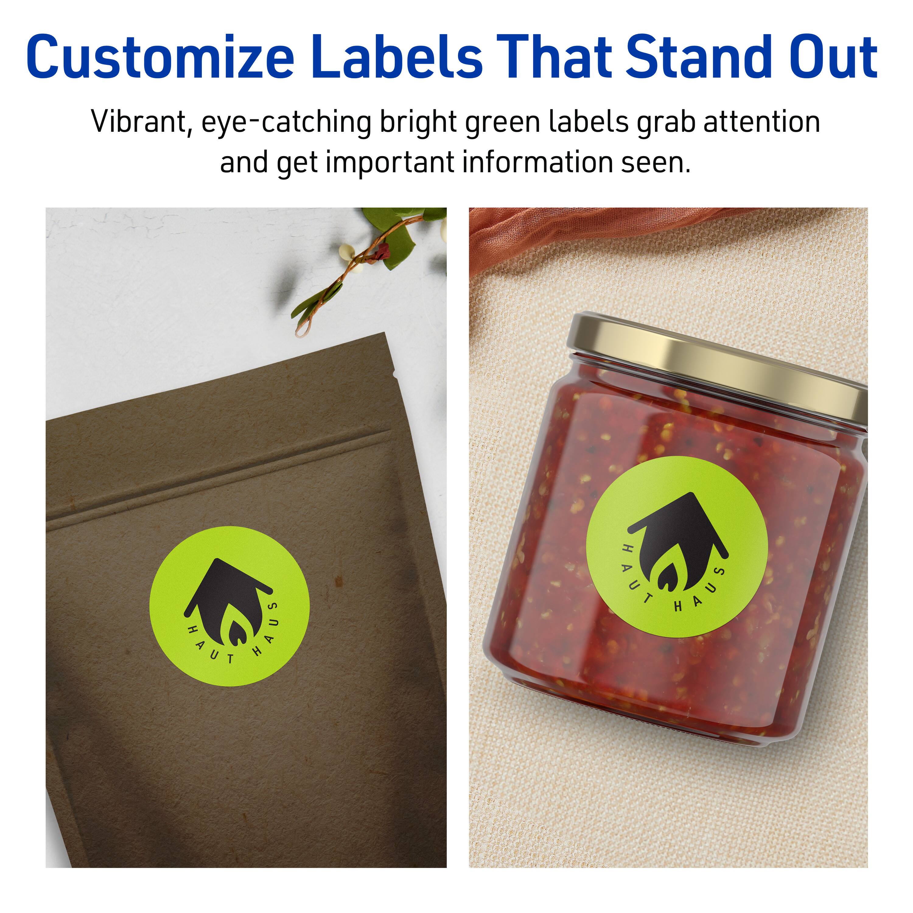 Customize Labels That Stand Out

Vibrant, eye-catching bright green labels grab attention and get important information seen.

HAUT HAUS HAUT HAUS
