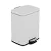 Front. Innovaze - 5.3 Gal./20 Liter Rectangular Stainless Steel step-on Trash Can for kitchen - Matt White.