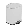 Innovaze - 5.3 Gal./20 Liter Rectangular Stainless Steel step-on Trash Can for kitchen - Matt White