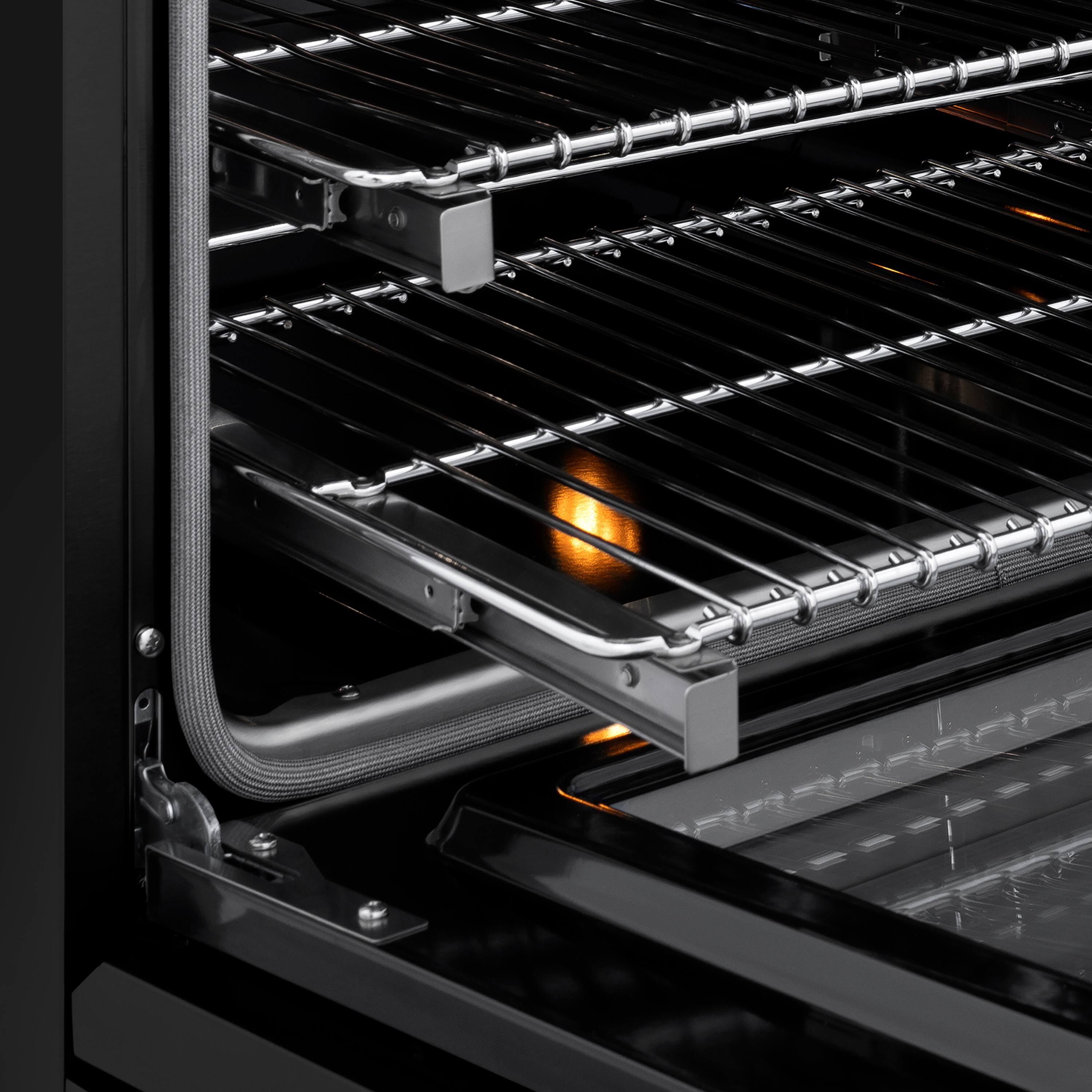 Alt View 17. ZLINE - Autograph 48 in. 6.7 cu. ft. Classic Freestanding Black Stainless Dual Fuel Range w/ 8 DuoPro Burners & Bronze Accents - Black Stainless Steel.