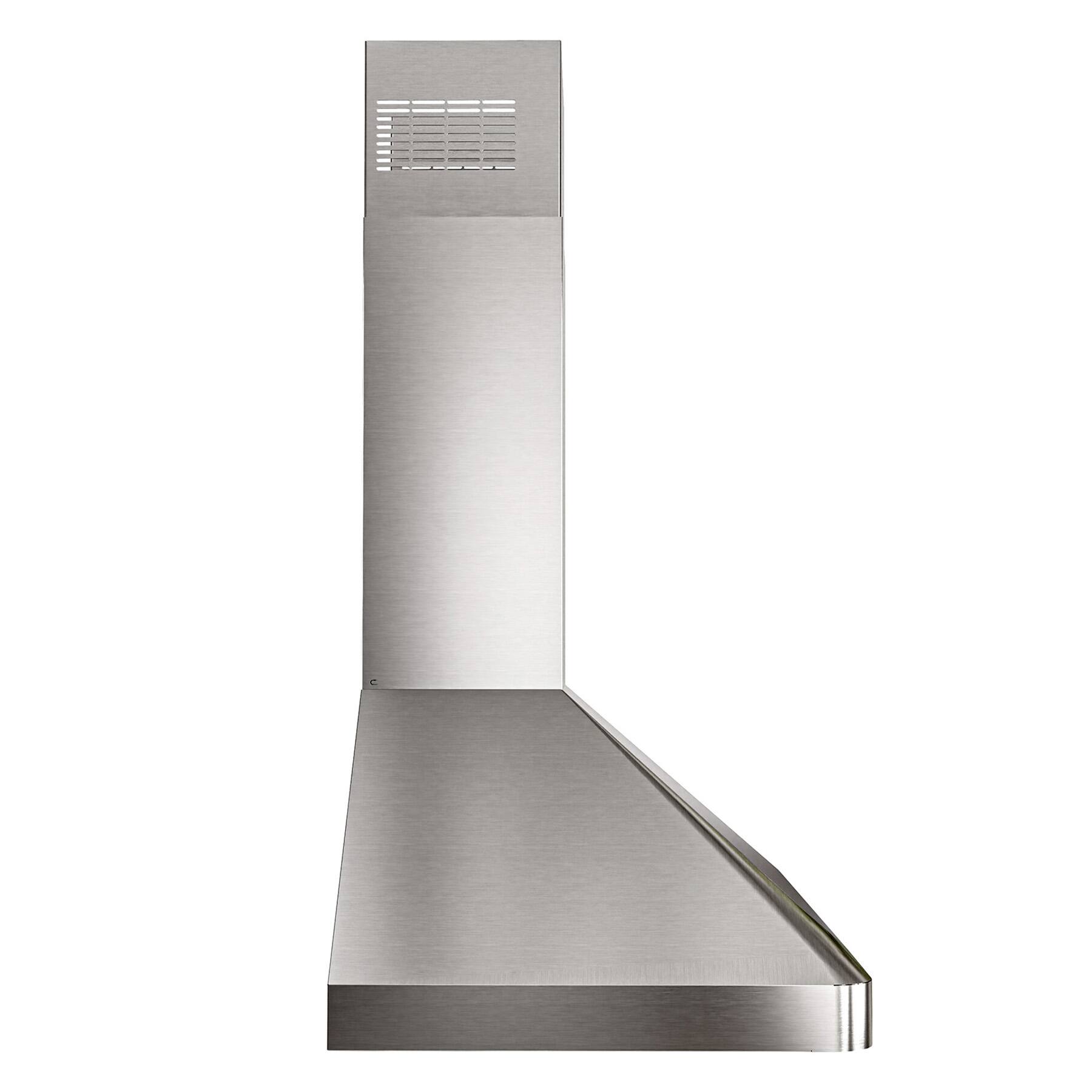 Left. Onefly - 30 inches - Convertible - Wall Mount Range Hood - Stainless Steel.