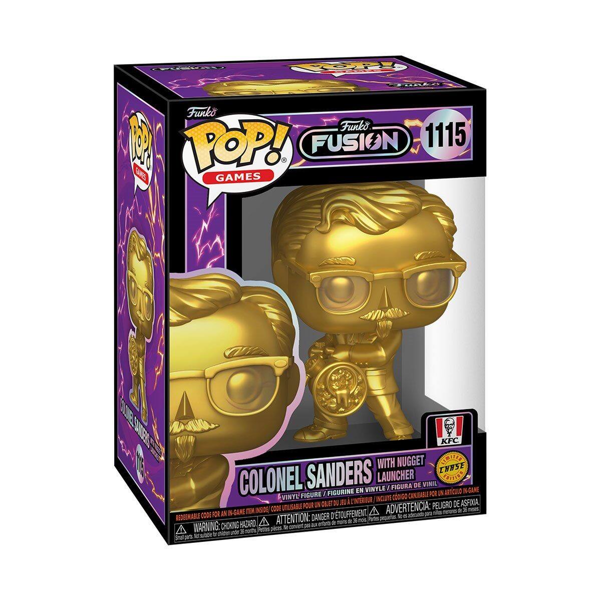 Funko POP! FUSION 1115 GAMES DE URIEL KFC WITH NUGGET TRITEE SANDERS INSE COLONEL LAUNCHER FUSION FISURA DE VINIL VINYLE / GARE FIGURINE EN VINYL FIGURE CANUEABLE POR LINTRIEUR INCLUTE POUR UN OAFT 0 F PELIGRO DE ASFIXIA ITEN INSIDE CODE UTIUISABLE ADVERTENCIA: d 3 mes FOR AN IN-GANE TOUFFEMENT n nies mewes REDEDMABLE CODE DANGER I prqvelas 1 e adede OFAGAH A ATTENTION: s entants de mane a 30 mos Partes WARNING: CHOKING 1 - x meths Pettes pices 7 niden undr peT t
