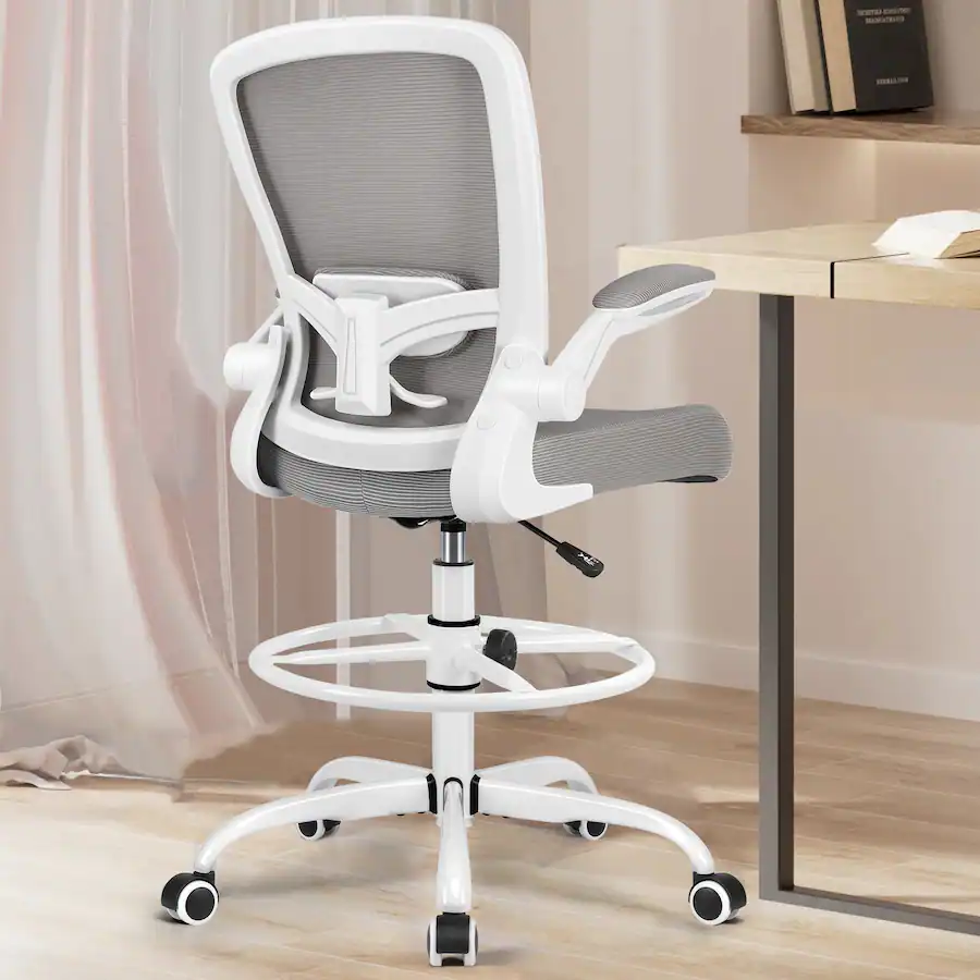 KERDOM High Back Drafting Chair Ergonomic Tall Office Chair With Lumbar ...