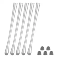 Front. Unique Bargains - 5pcs Slim Waist Stylus Pens 2 in 1 High Sensitivity Universal Pen Capacitive Stylus for Touch Screen Devices - Silver.