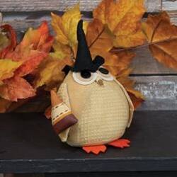 Angle. BreeBe - Stuffed Owl in Witch Hat w/Candy Corn - Multicolor.