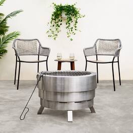 Teamson Home - Felix 25" Collapsible Stainless Steel Wood Burning Fire Pit
