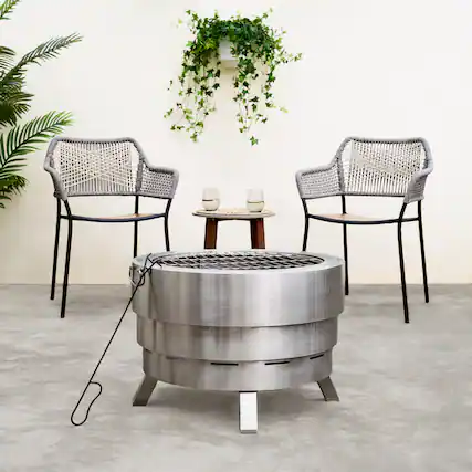 Front. Teamson Home - Teamson Home Felix 25" Collapsible Stainless Steel Wood Burning Fire Pit.