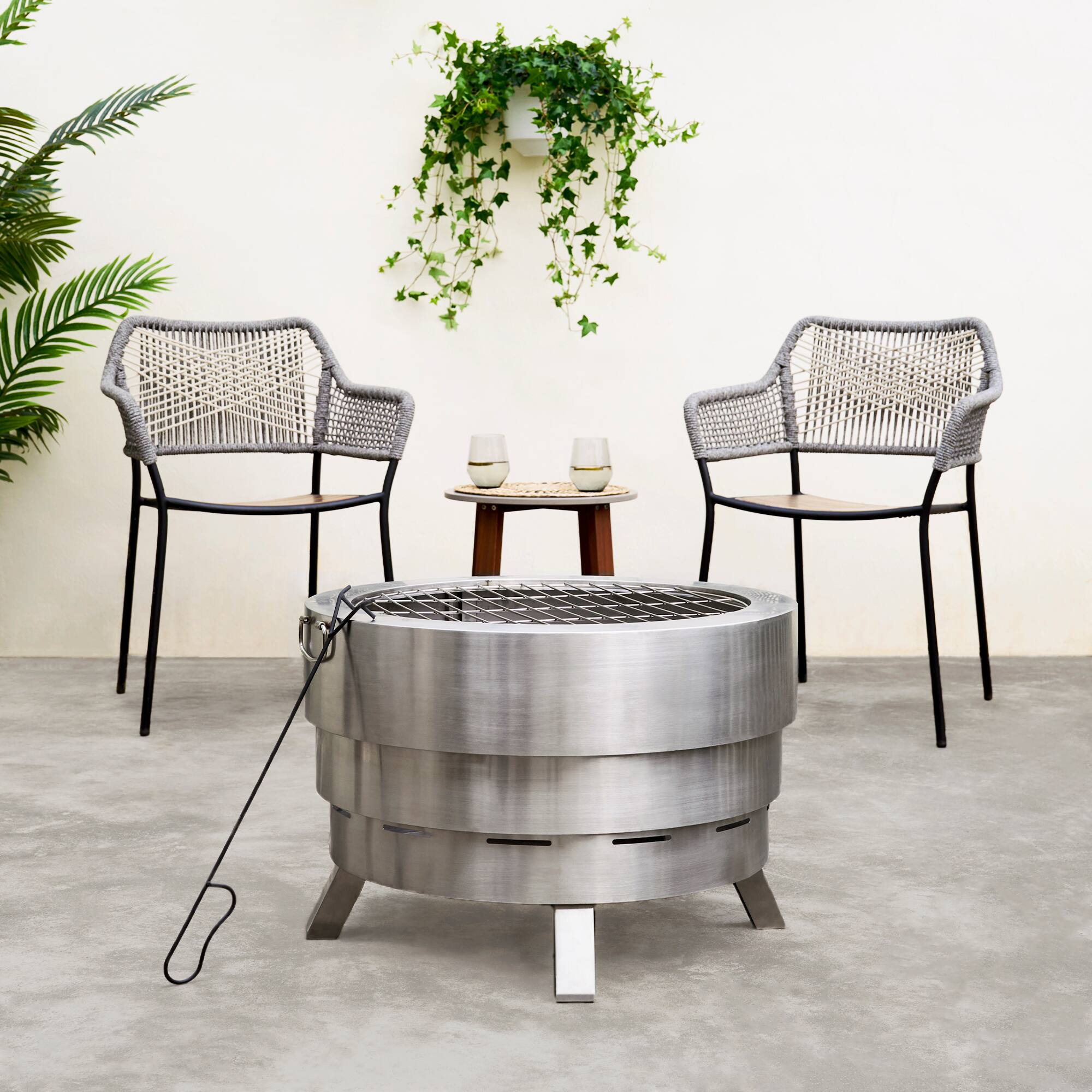 Front. Teamson Home - Teamson Home Felix 25" Collapsible Stainless Steel Wood Burning Fire Pit.