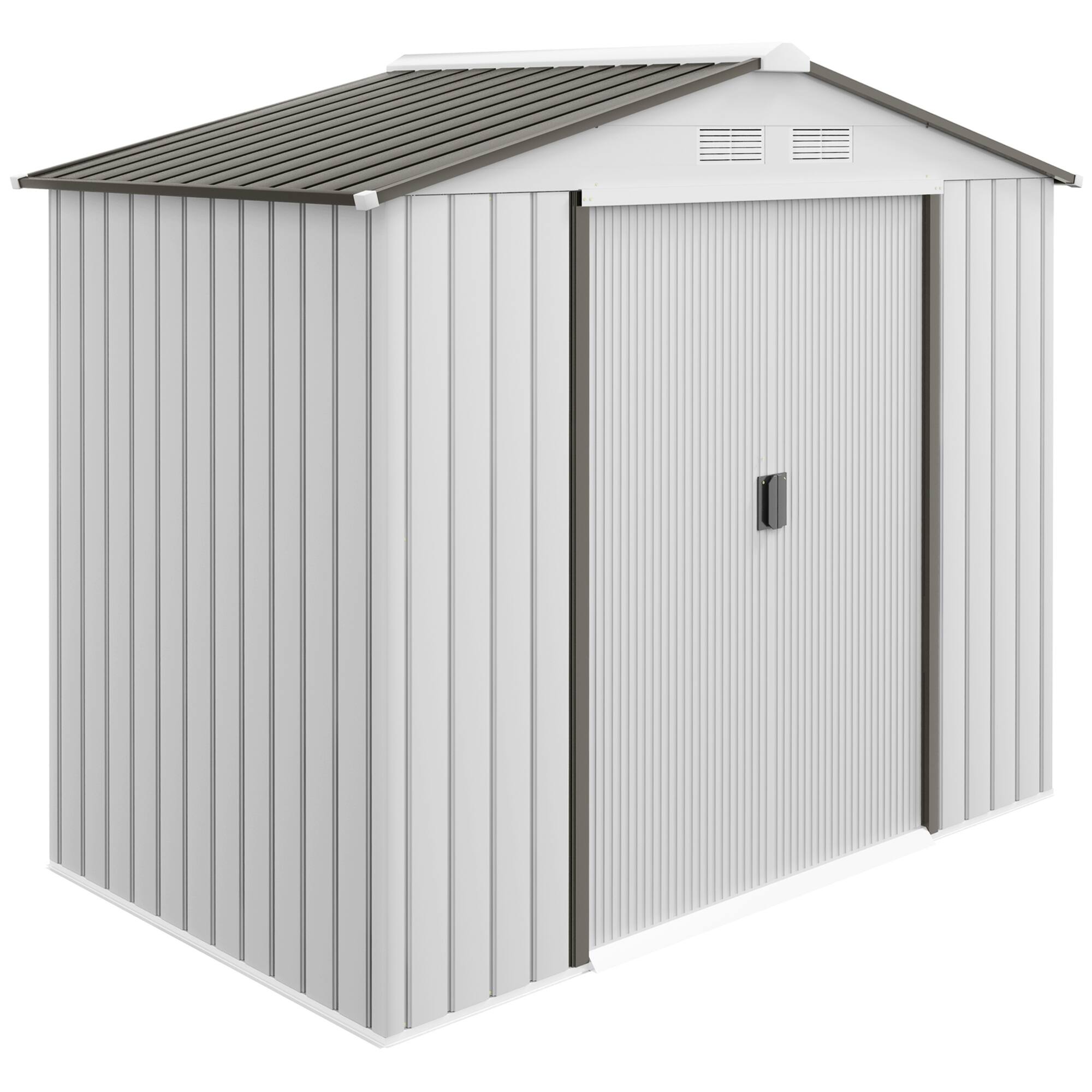 Outsunny - 7' x 4' Outdoor Storage Shed, Garden Tool Metal Shed with Foundation Kit, Double Lockable Door price history on PriceWatchPro