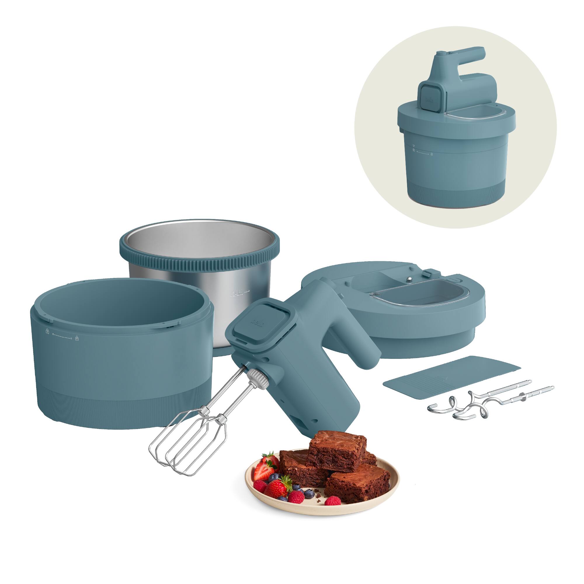 Angle. Bella - 3.5-qt. Hand & Stand Mixer - Surf.