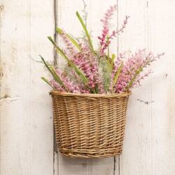 Angle. BreeBe - Millet Heather & Grass Pick Pink 12" - Pink, Green.
