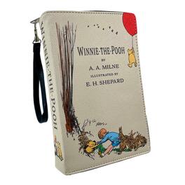 Things2Die4 - Vinyl Winnie-the-Pooh Book Handbag Novelty Clutch Purse Crossbody Bag A.A. Milne - Beige
