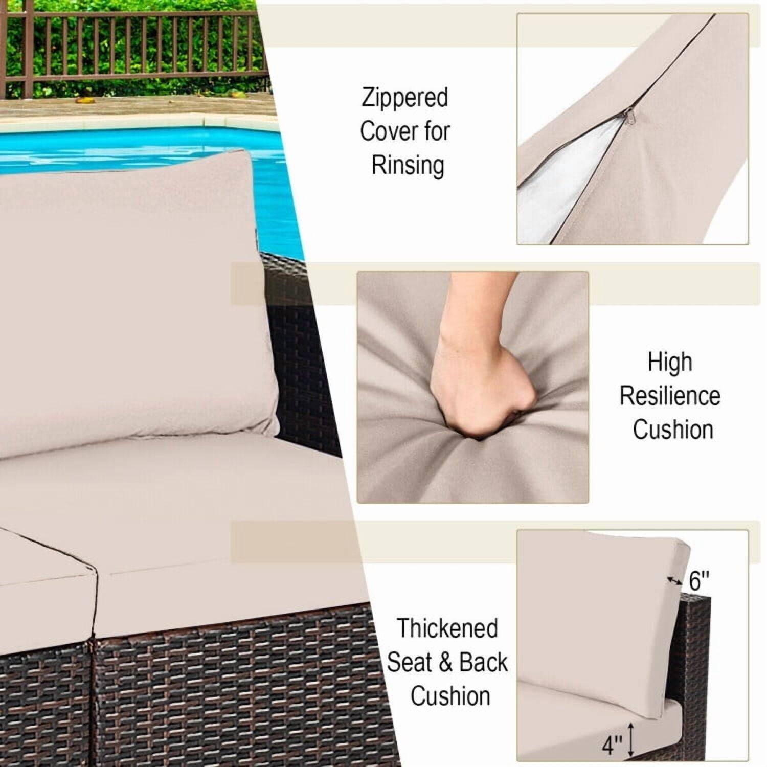 Zippered Cover for Rinsing  
High Resilience Cushion  
Thickened Seat & Back Cushion  
6" Thickened Seat & Back Cushion 4"