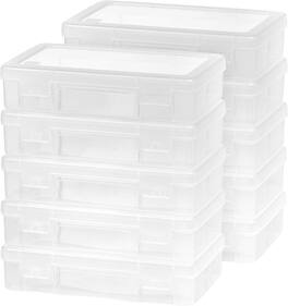 IRIS USA - Plastic Small Storage Containers with Latching Lid for Pencil Box, Lego, Crayon, Stackable
