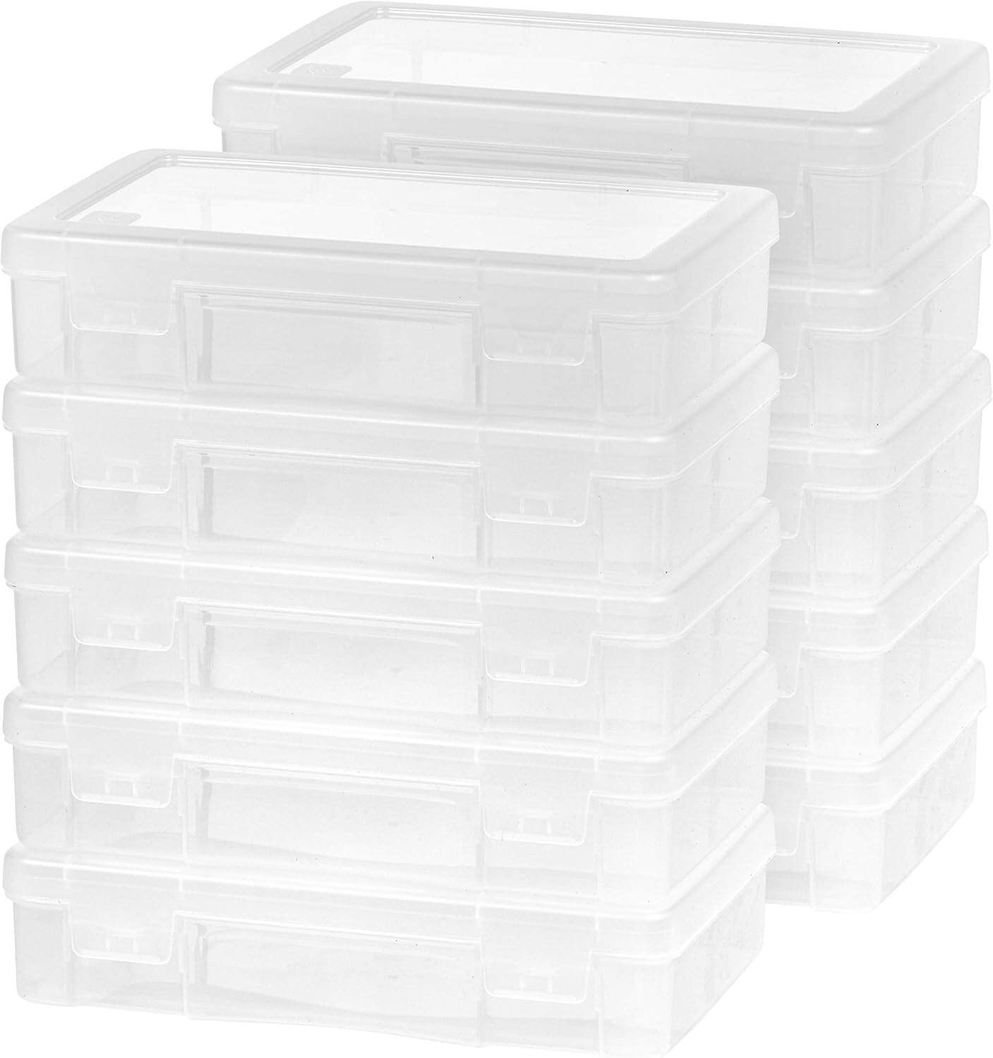 IRIS USA Plastic Small Storage Containers with Latching Lid for Pencil ...
