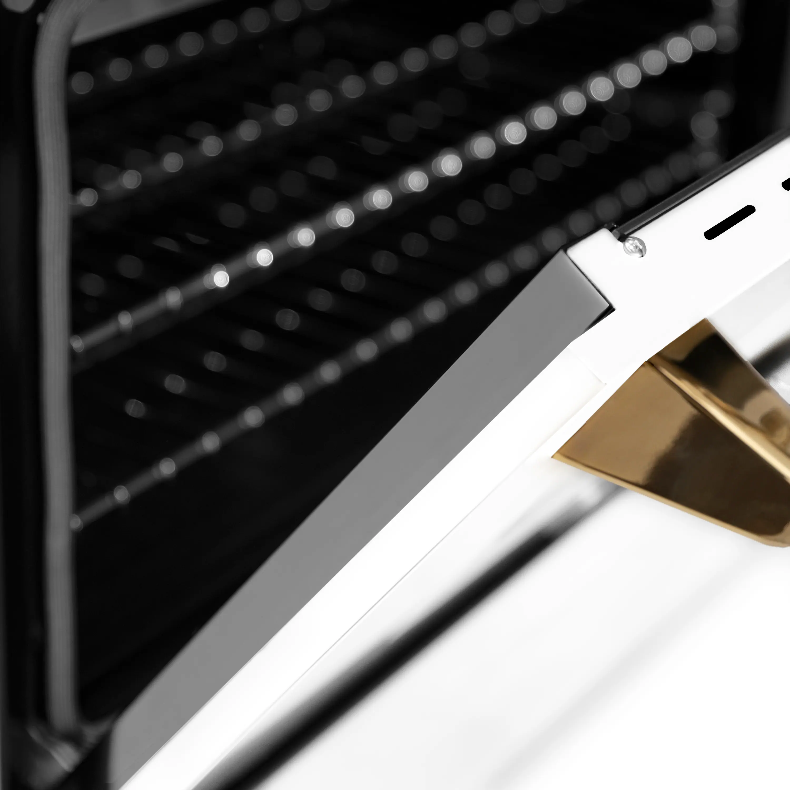 Alt View 3. ZLINE - Autograph 30" Legacy Dual Fuel Range w/ 4 Burners & White & Gold Accents (RAZ-WM-30-G) - Stainless Steel/Matte White.