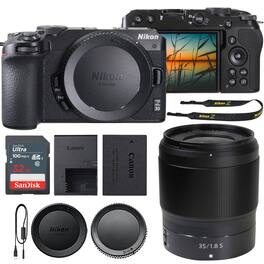 Nikon - Z 30 Mirrorless Camera + NIKKOR Z 35mm f/1.8 S Lens + 32GB SDHC Card, Case - Black