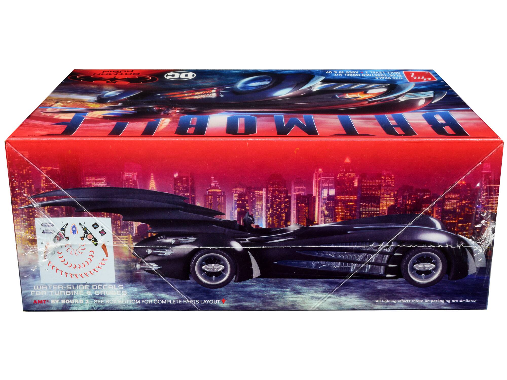 INID NUNIU DC 41 - L Y CCEL - 93S LI MODEL A2C0 3901 BLUE SBALE SEIL BATMOBILE P FETIT14L7 1 WATER-SLIDE DECALS FOR TURBINE & GRUGES AMT BY ROUND 2 SEE BOX BOTTOM FOR COMPLETE PARTS LAYOUT All lighting effects shown on packaging are simulated