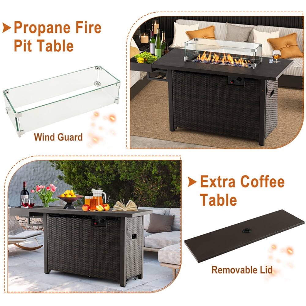 Propane Fire Pit Table  
Wind Guard  

Extra Coffee Table  
Removable Lid