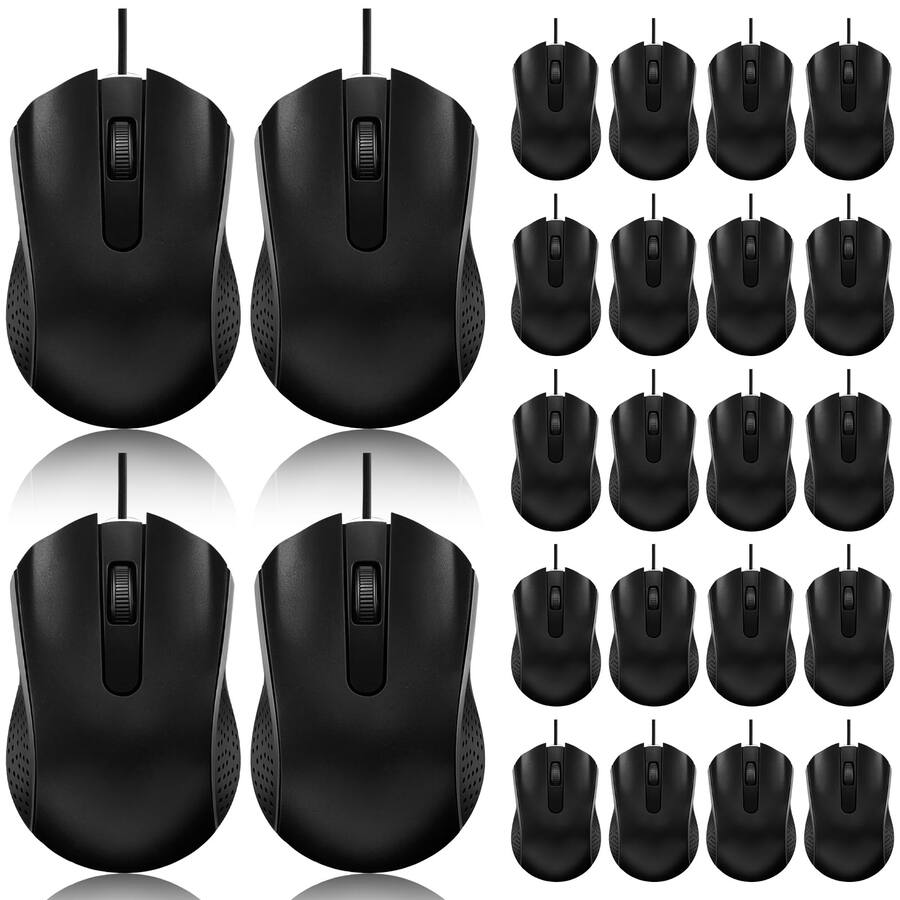 PO3TICJUNKI3 Pack Mouse Bulk Computer With Design Mice Plug And Play ...
