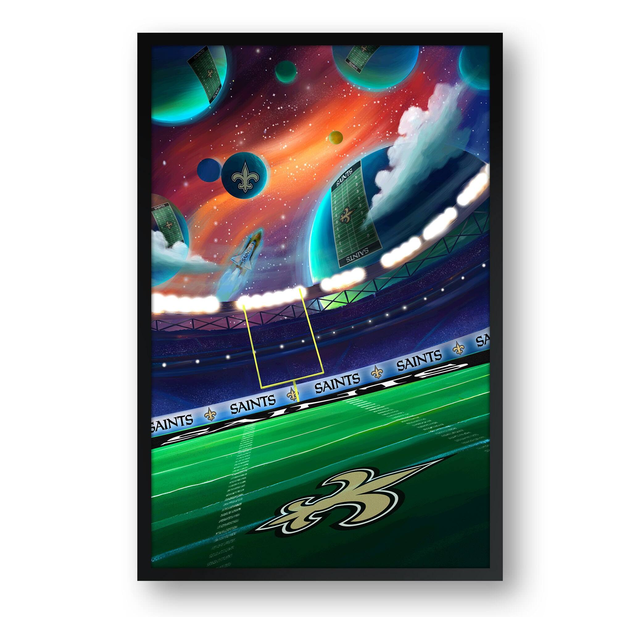 New Orleans Saints Galaxy Print Framed Art