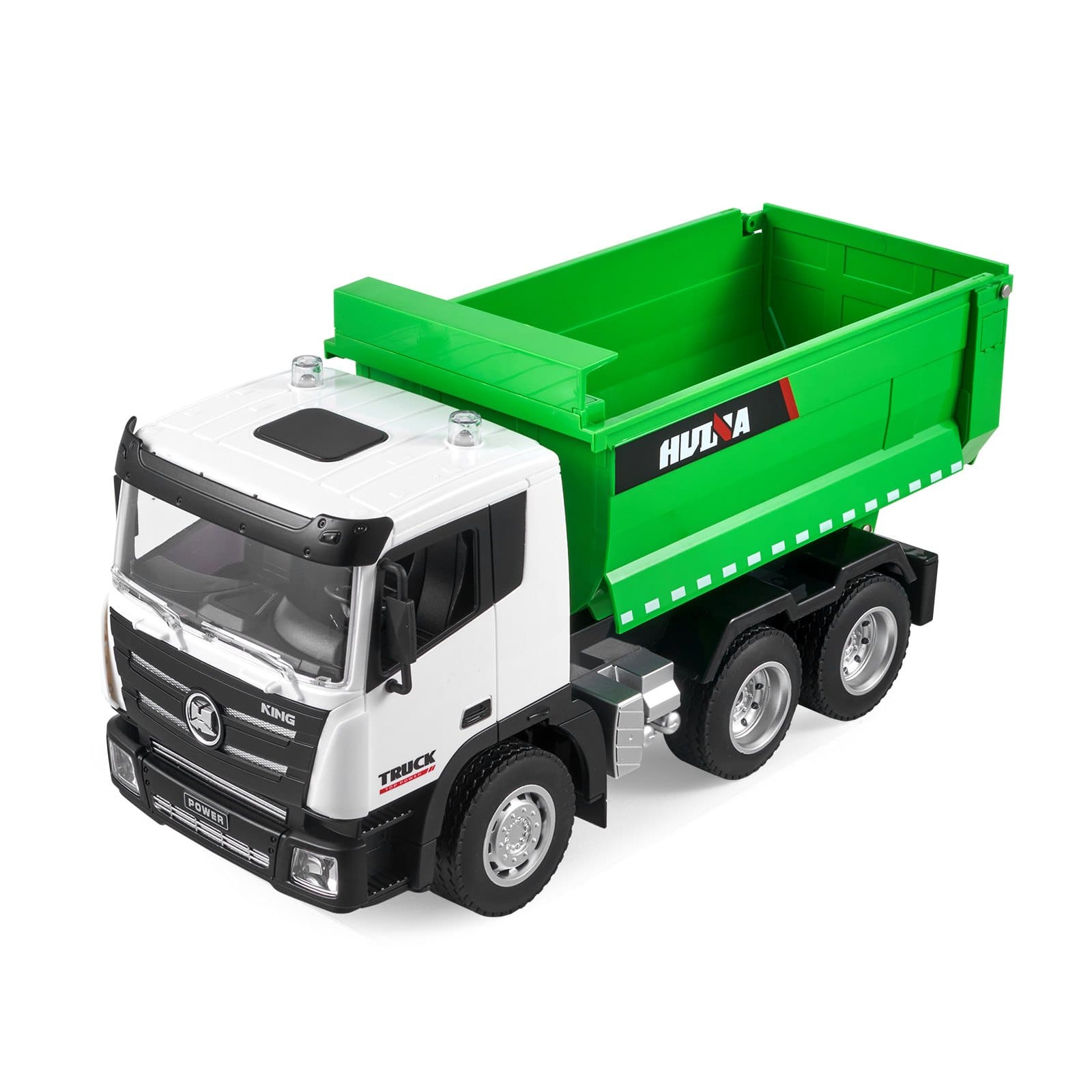 HONGGE - Remote Control Dump Truck Toy with 9 Channel Operation and 4WD Power - Green