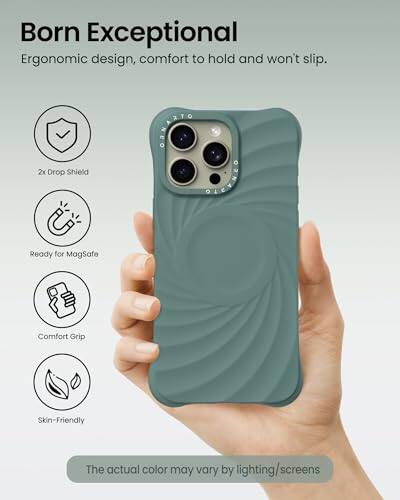 Born Exceptional  
Ergonomic design, comfort to hold and won't slip.  
2x Drop Shield  
Ready for MagSafe  
Comfort Grip  
Skin-Friendly  
The actual color may vary by lighting/screens