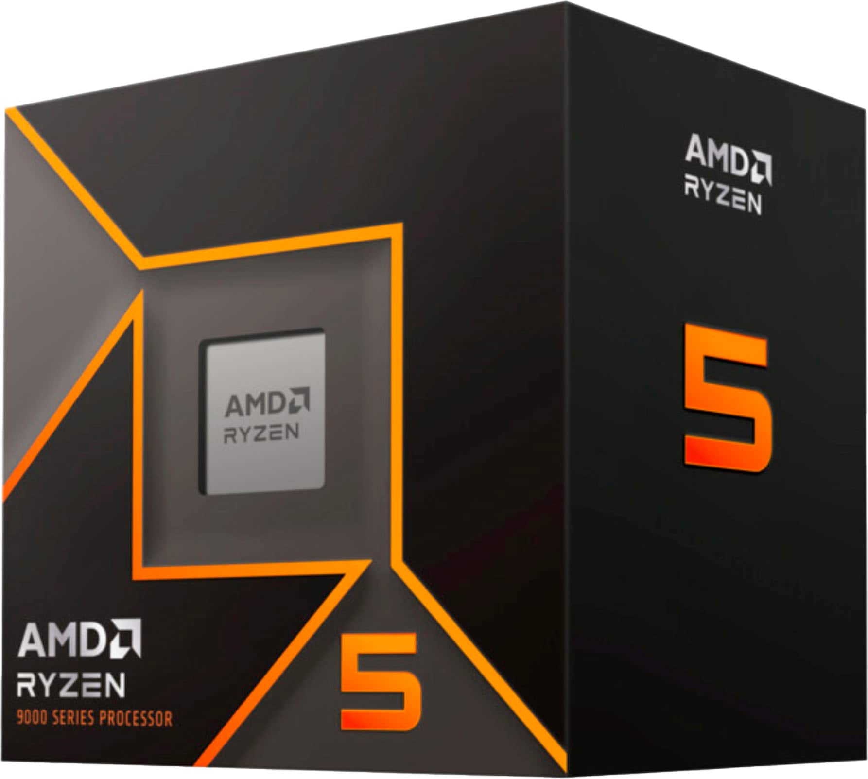 AMD - Ryzen 5 9600X 6-Core - 12-Thread 3.9 GHz (5.4 GHz Max Boost) Socket AM5 Unlocked Desktop Processor - Silver - Front_Zoom