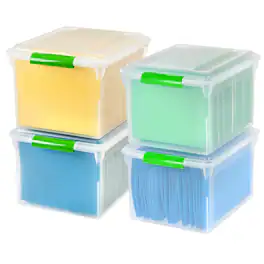 IRIS USA - Letter Legal Size Plastic File Box, Home Organizing Storage Container