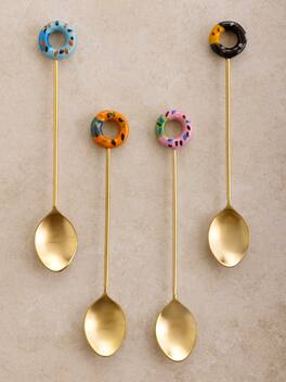 GAURI KOHLI - Bursa Teaspoons - Multicolored, matte gold