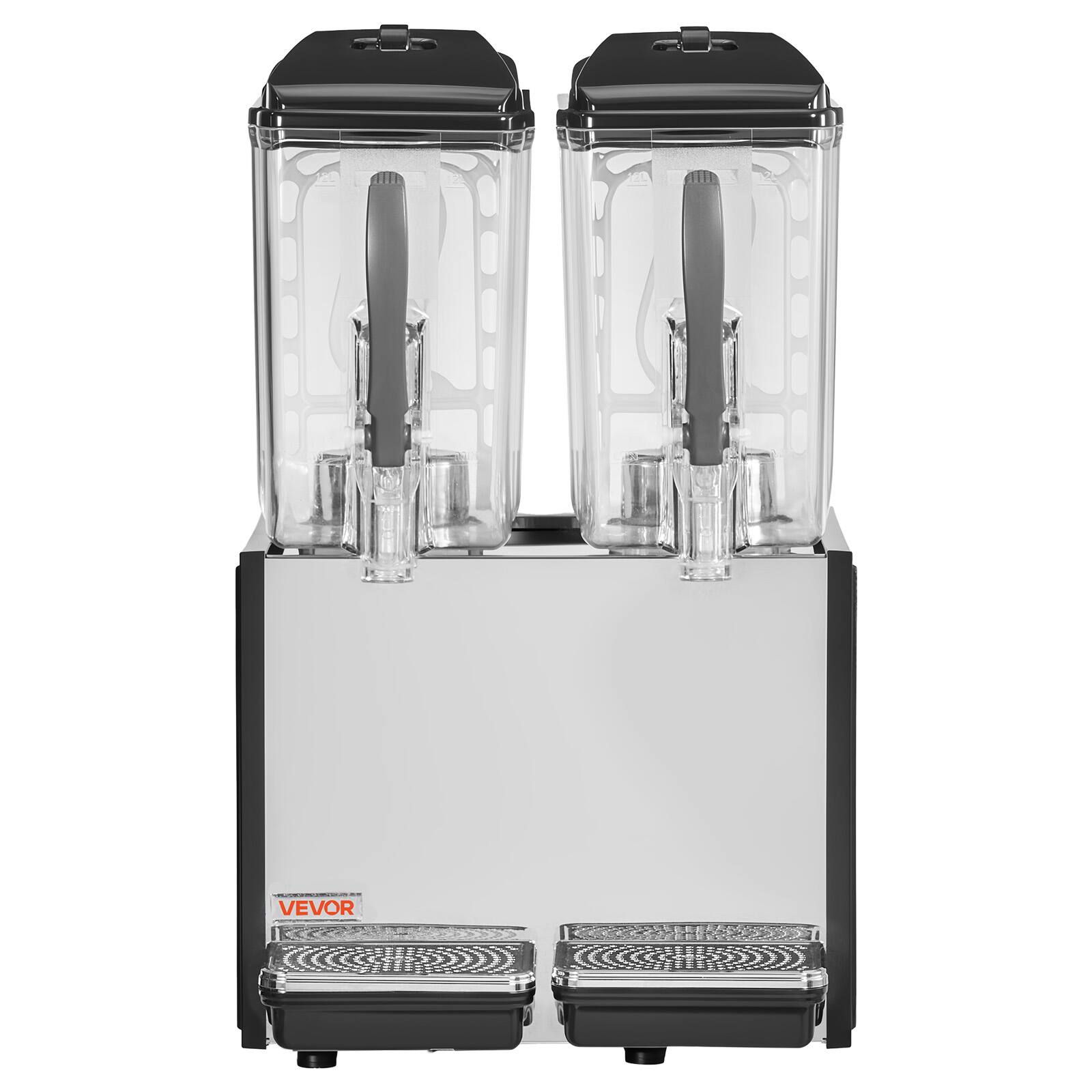 Alt View 5. VEVOR - Commercial Beverage Dispenser 2 Tanks 12 L / 12.7 QT Per Tank, Stainless Steel Juice Dispenser, Ice Tea Drink Machine - Black;Silver.