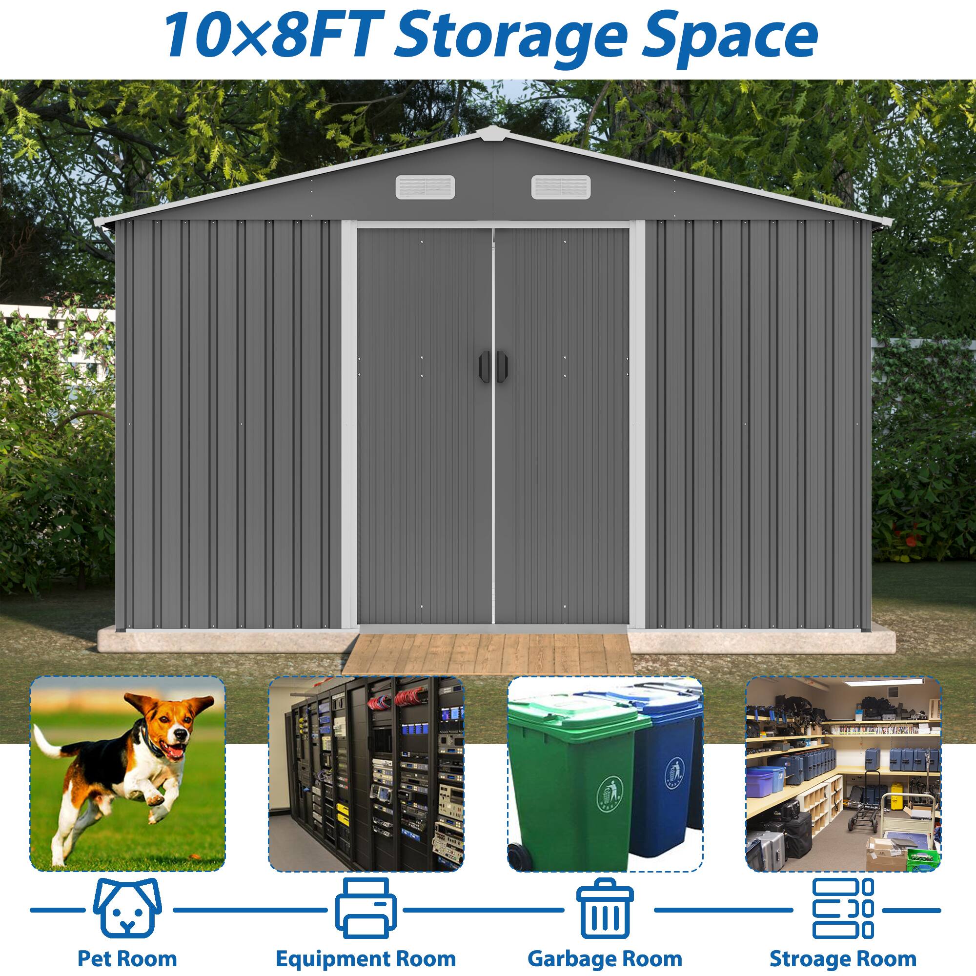 10x8FT Storage Space

- Pet Room
- Equipment Room
- Garbage Room
- Storage Room