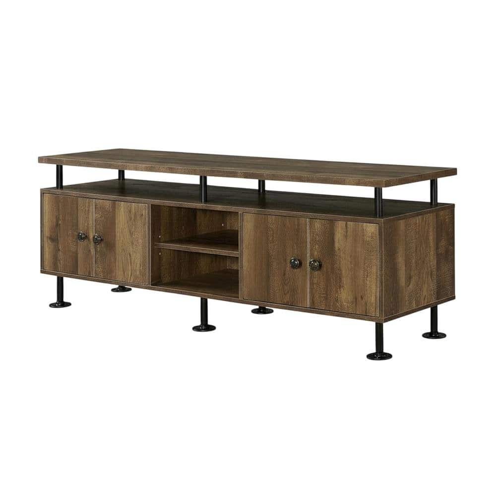 FurniFact - Rustic Oak, Black Finish TV Stand, Industrial Style, Multi-Color Design - Brown price history on PriceWatchPro