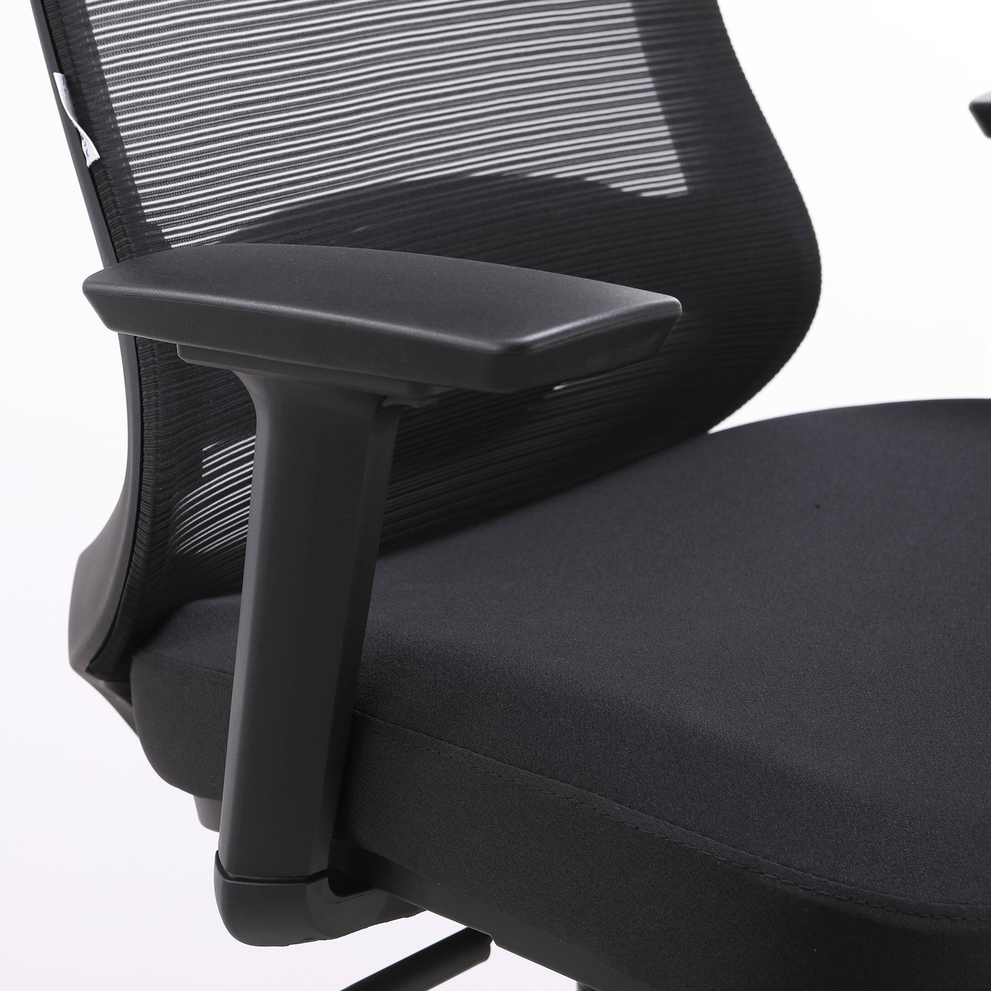Alt View 7. LeisureMod - Ingram Modern Ergonomic Mesh Back Office Chair, Swivel Executive Computer Desk Chair with Wheels for Home Office - Black.