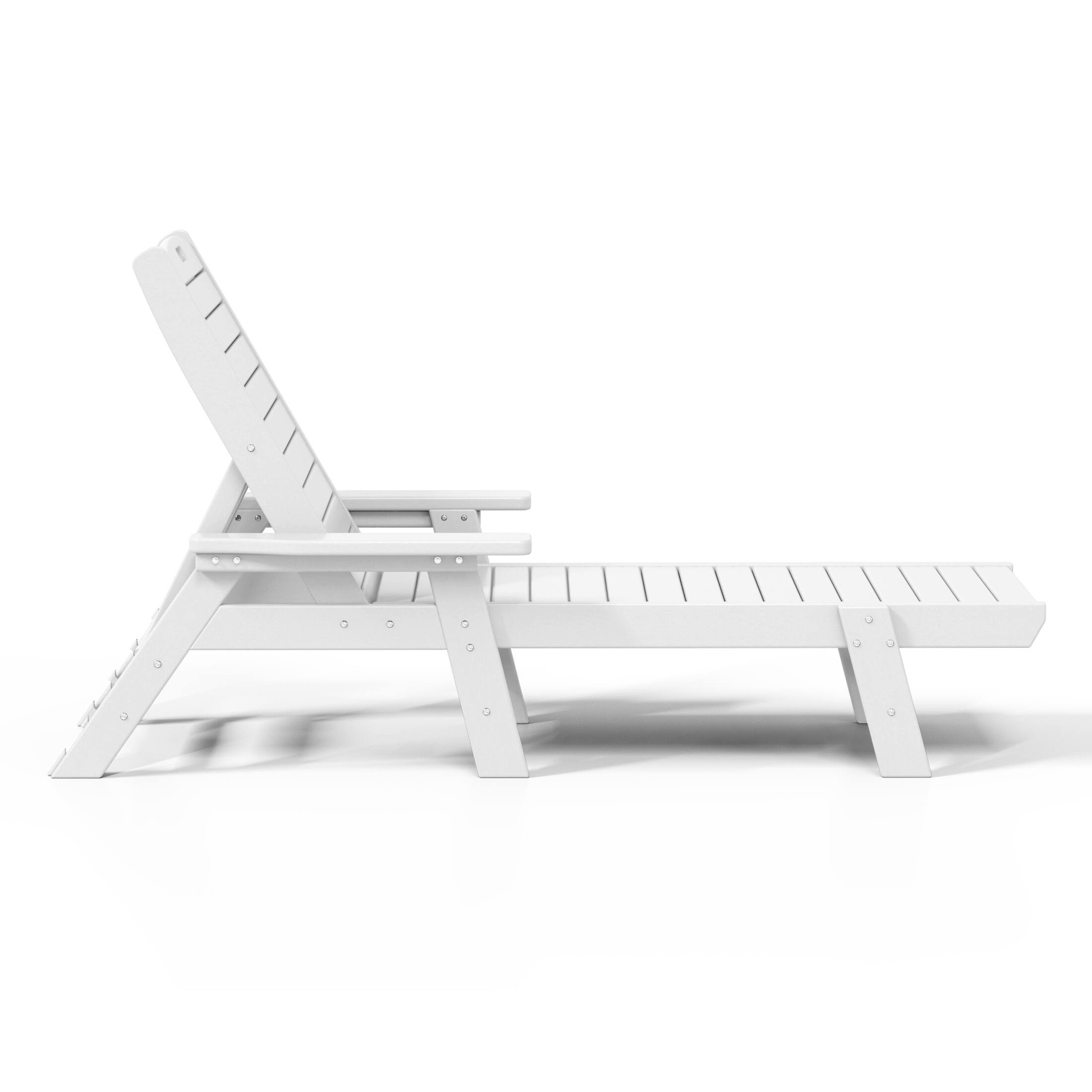 Left. WestinTrends - WestinTrends Malibu Poly Reclining Chaise Lounge - White.