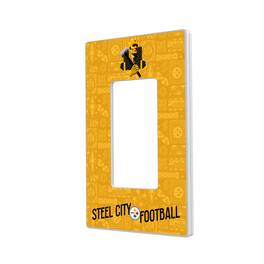Keyscaper - Pittsburgh Steelers 2024 Illustrated Limited Edition Single Rocker Light Switch Plate - White