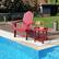 Angle. Costway - Patio Adirondack Chair Weather Resistant Garden Deck with Cup Holder - Red.